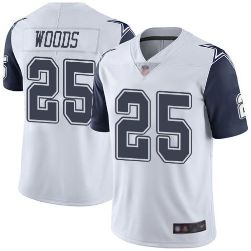 Men Dallas Cowboys Limited White Xavier Woods #25 Rush Vapor Untouchable NFL Jersey